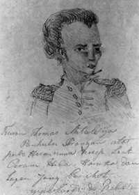 Originele schets van Pattimura (alias Thomas Matulesia, 1783-1817) | foto: Gelders Archief